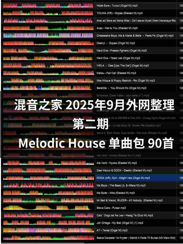 混音之家9月外网整理 第二期 Melodic House 90首